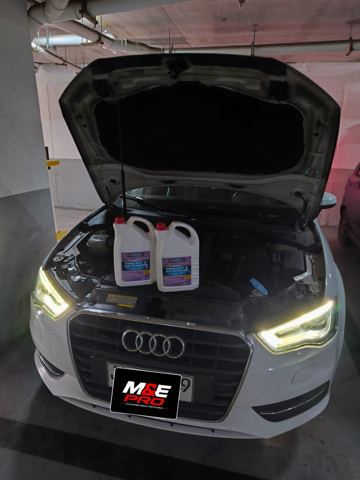 Audi A3 – cambio de refrigerante con anticongelante Ravenol – electromecánico a domicilio en Santiago